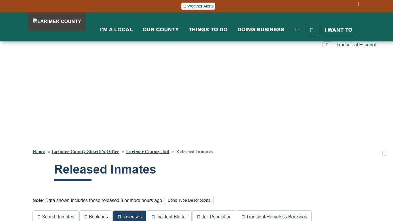 Released Inmates Larimer County